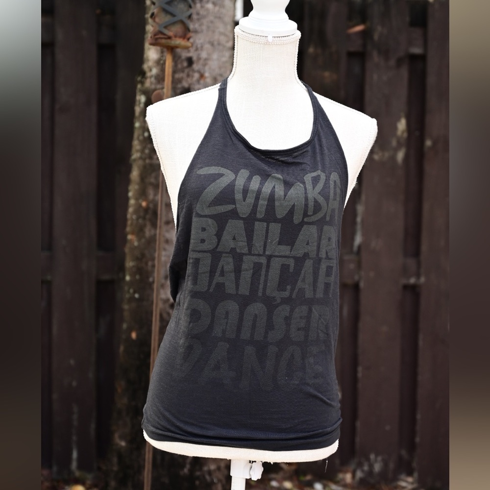 Black Zumba halter top-customized